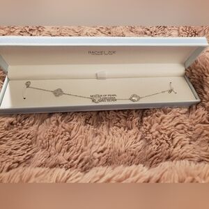 Rachel Zoe Sterling Silver Gold Plated Mother of Pearl Clovers Bracelet